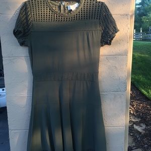 Lace mesh fit and flare dress